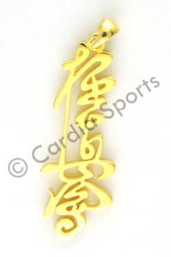 Kyokushin kanji 925 sterling silver met 18 krt gold plating